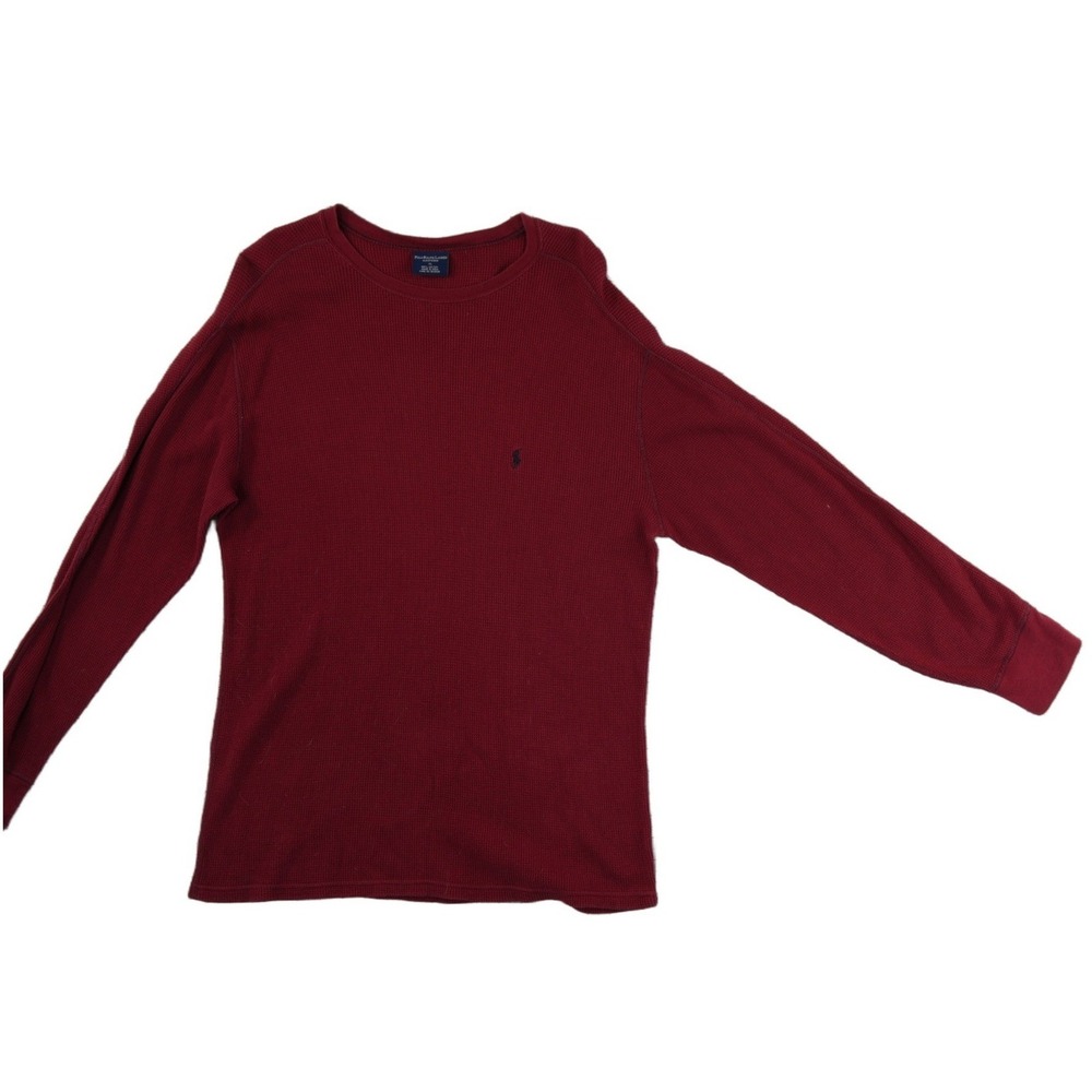 Polo Ralph Lauren Sleepwear Thermal Shirt Mens Size XL Burgundy Waffle Knit Pony